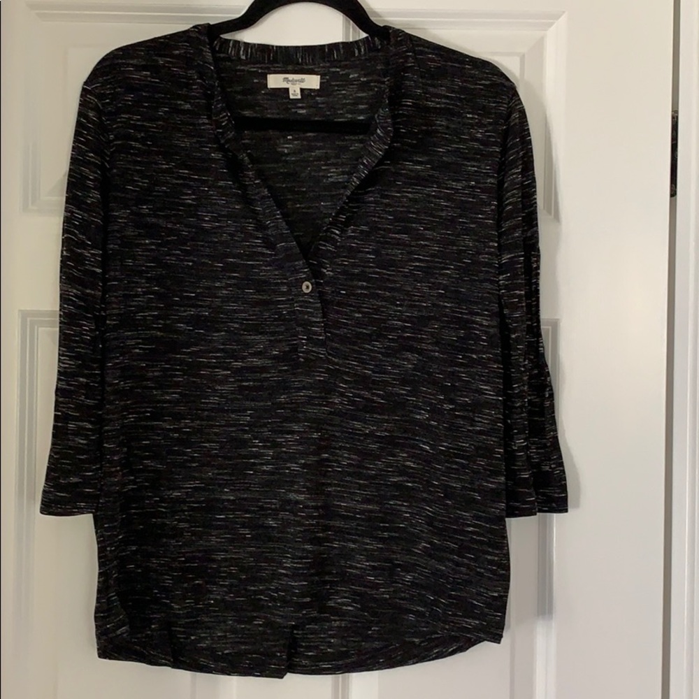 Madewell black melange Henley top
